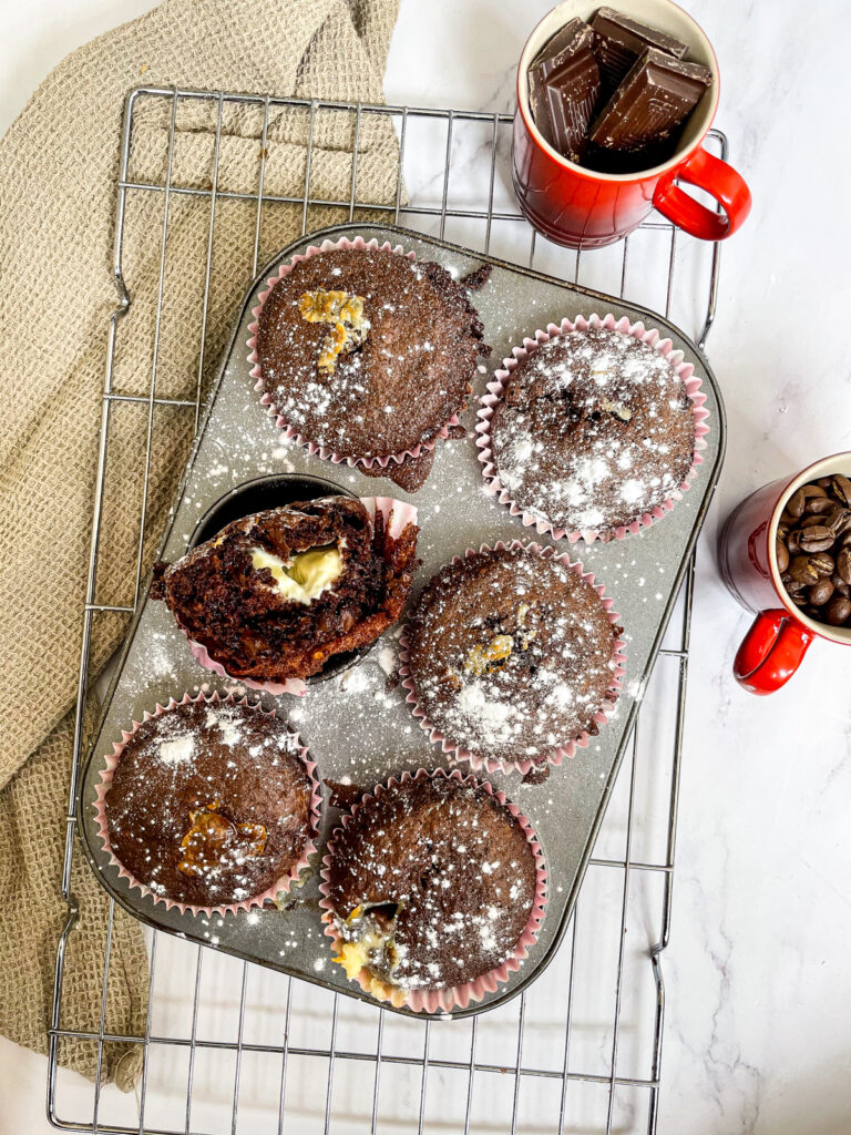 Tiramisu Chocolate Chip Muffins - with Mascarpone Filling