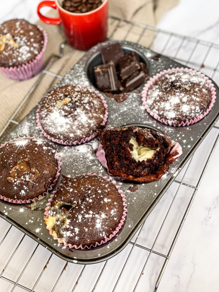 Tiramisu Chocolate Chip Muffins - with Mascarpone Filling