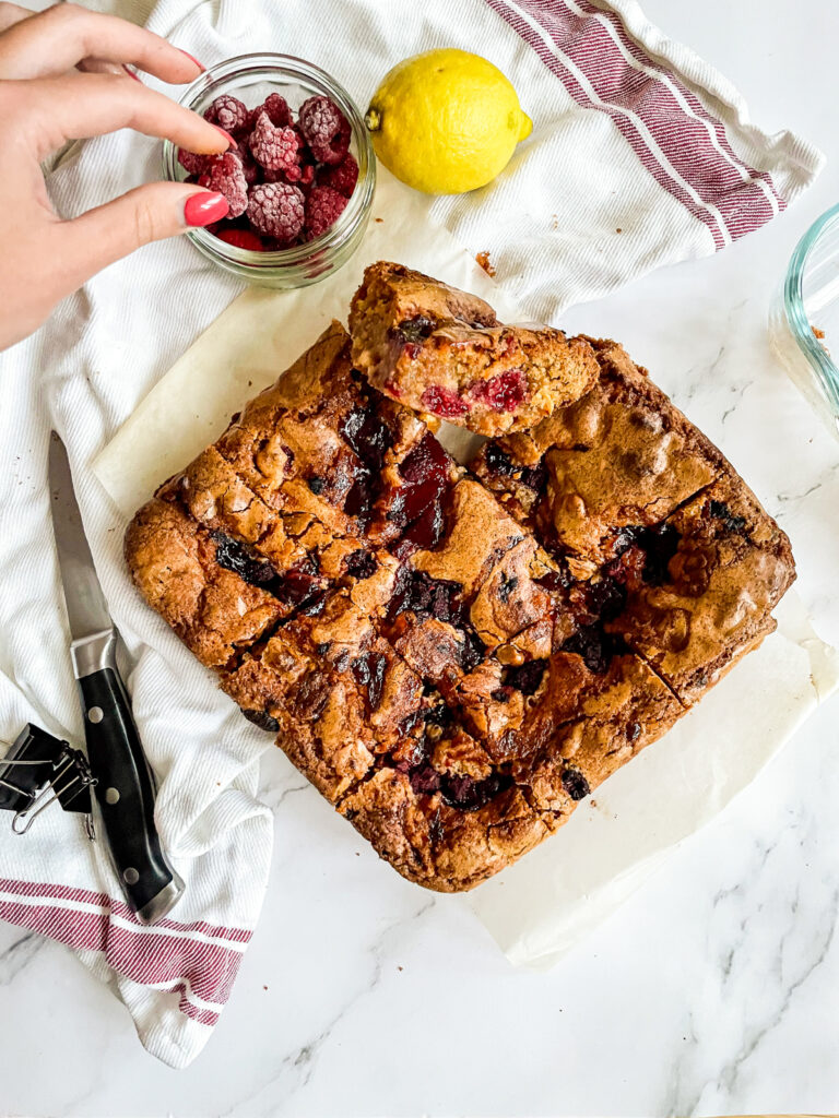 Raspberry and Lemon Blondies
