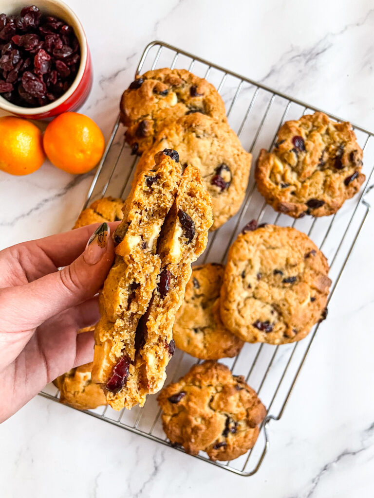 White Chocolate, Orange and Cranberry Cookies