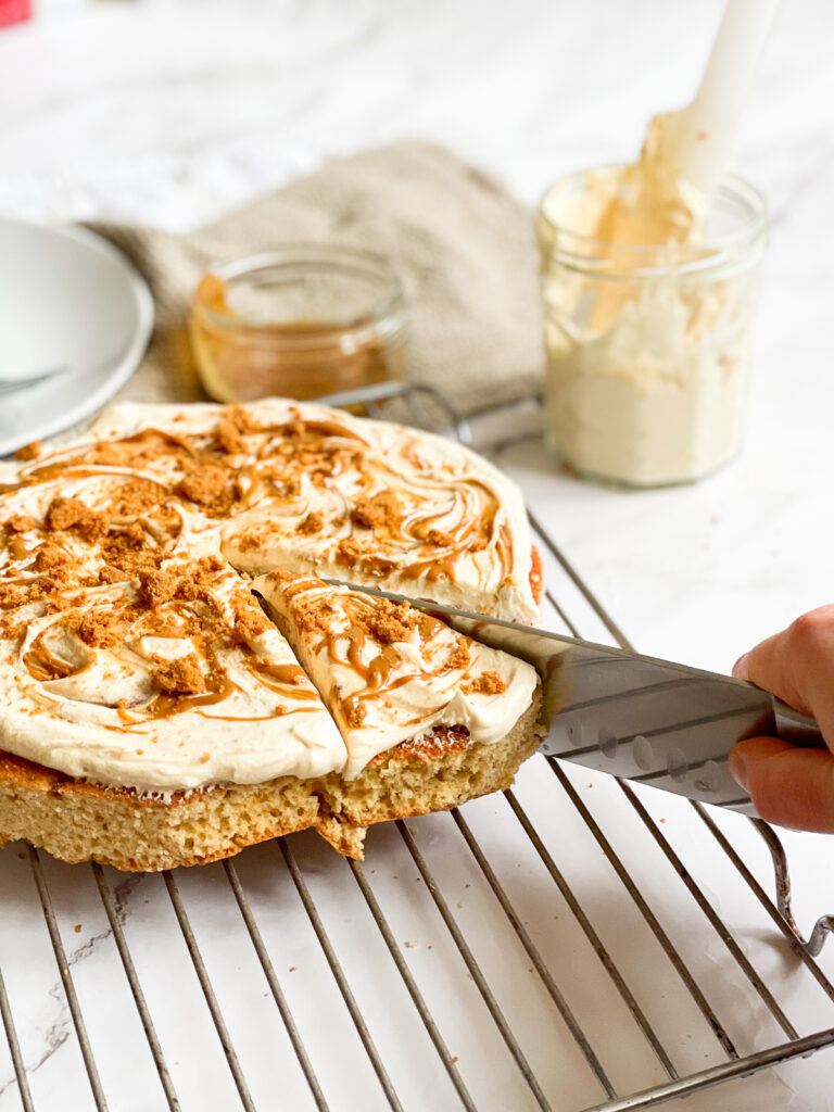 Easy Vanilla Snacking Cake with Biscoff Buttercream