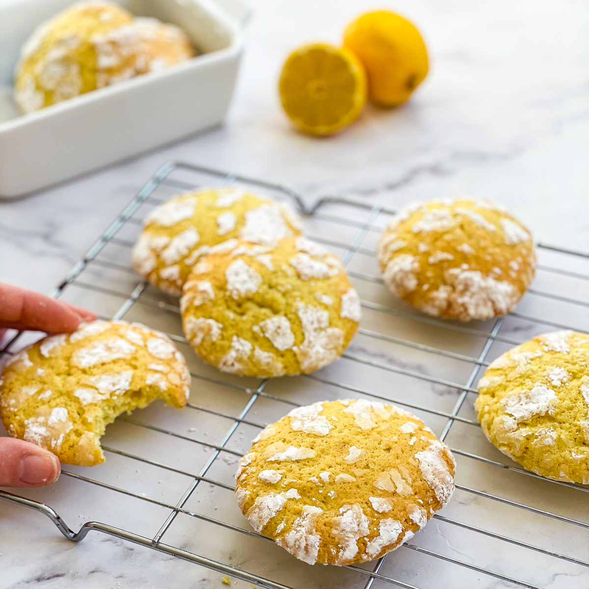 Super Citrusy Lemon Crinkle Cookies
