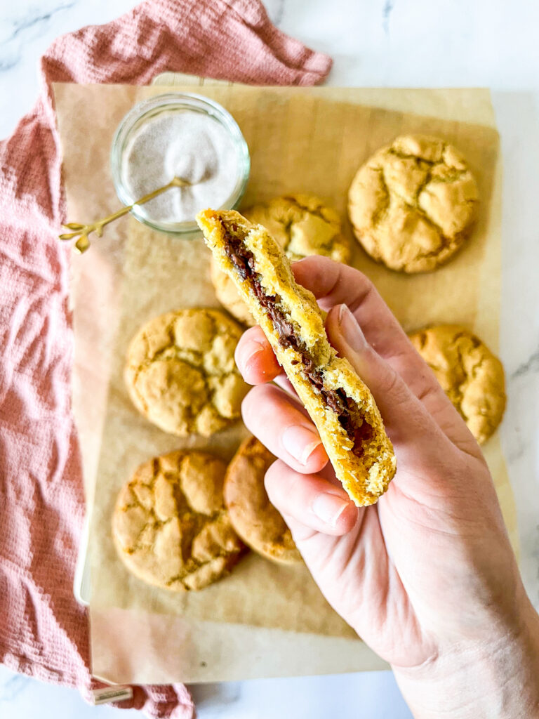 Churro Cookies with Hot Chocolate Filling
