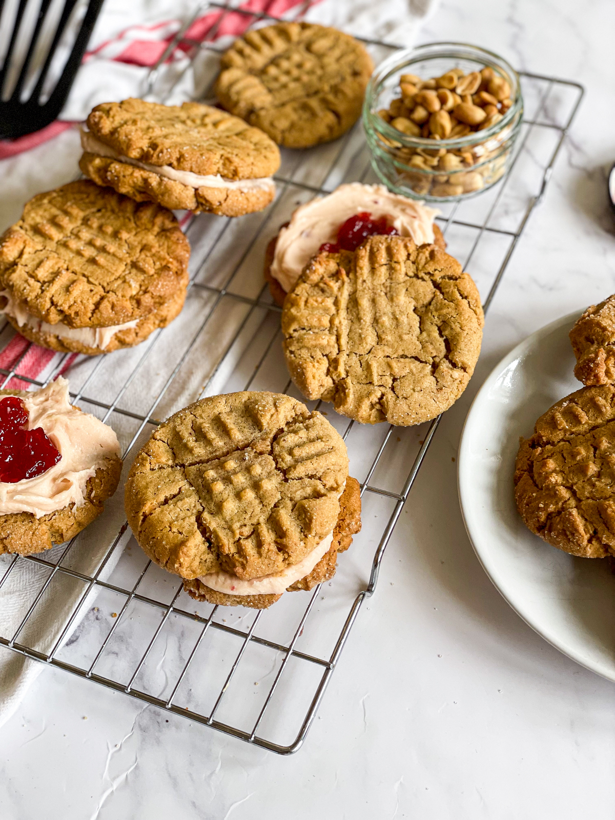 Peanut Butter & Jelly Buttercream Sandwich Cookies
