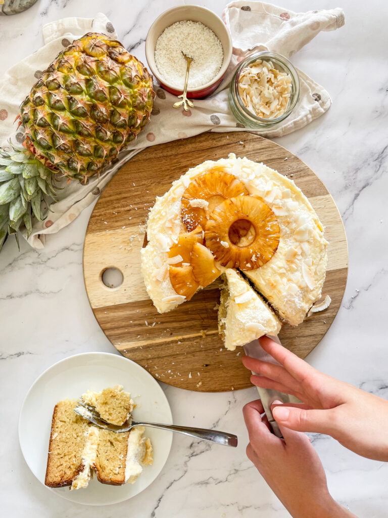 Tropical Pina Colada Cake - with Pineapple and Coconut Frosting