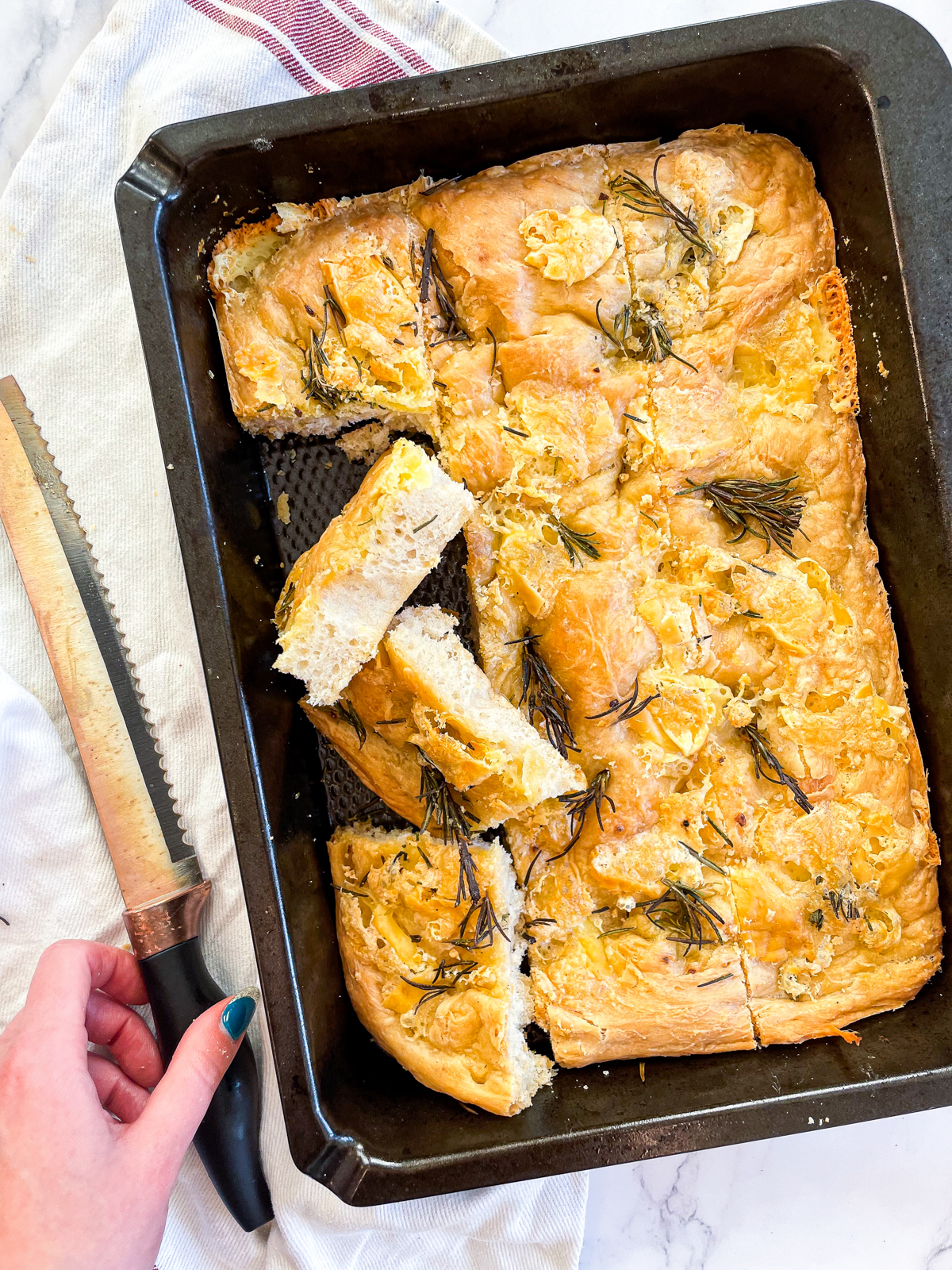 Brie, Garlic and Rosemary Focaccia
