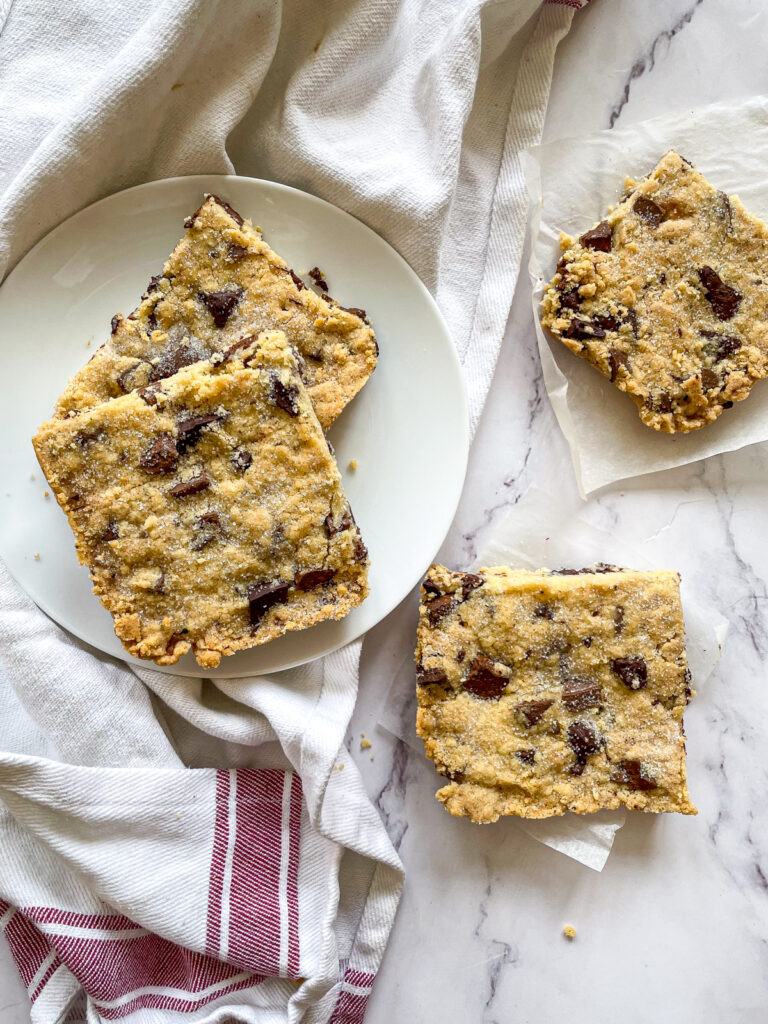 Chocolate Chip Shortbread Squares