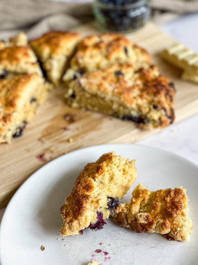 Blueberry, Almond and White Chocolate Scones