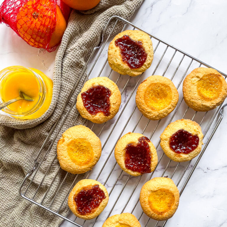 Thumbprint Cookies (With Orange Curd/Raspberry Jam)