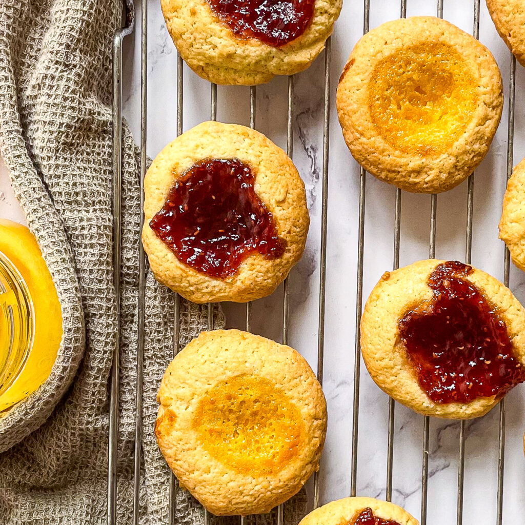 Thumbprint Cookies (With Orange Curd/Raspberry Jam)