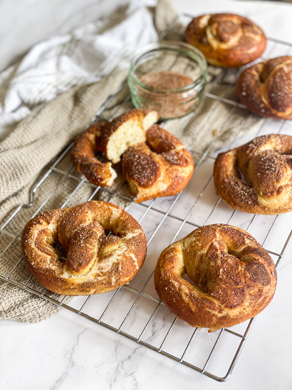 Easy Cinnamon Sugar Soft Pretzels (Vegan)