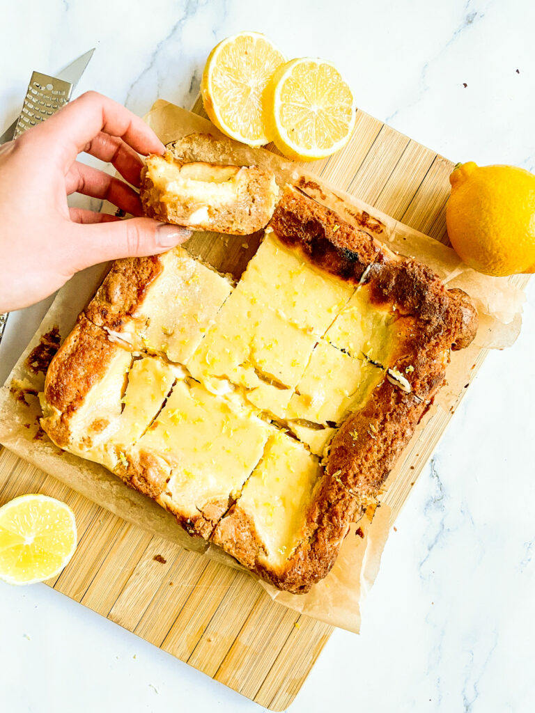 Lemon Cheesecake Blondies with White Chocolate
