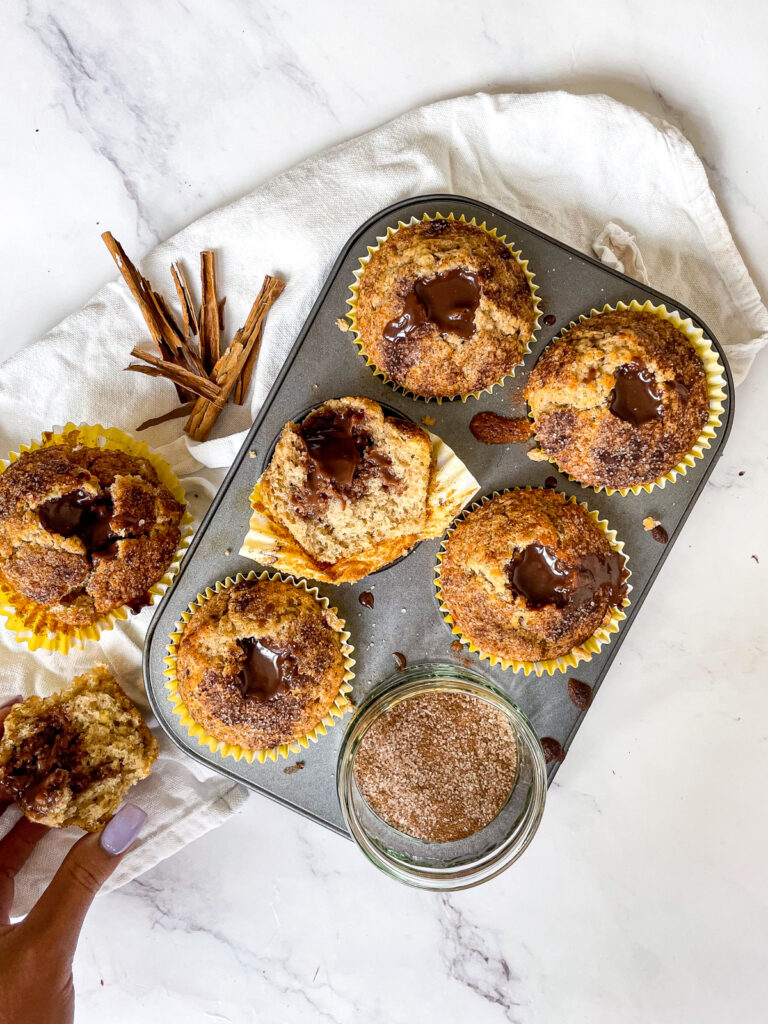 Chocolate Ganache Filled Churro Muffins