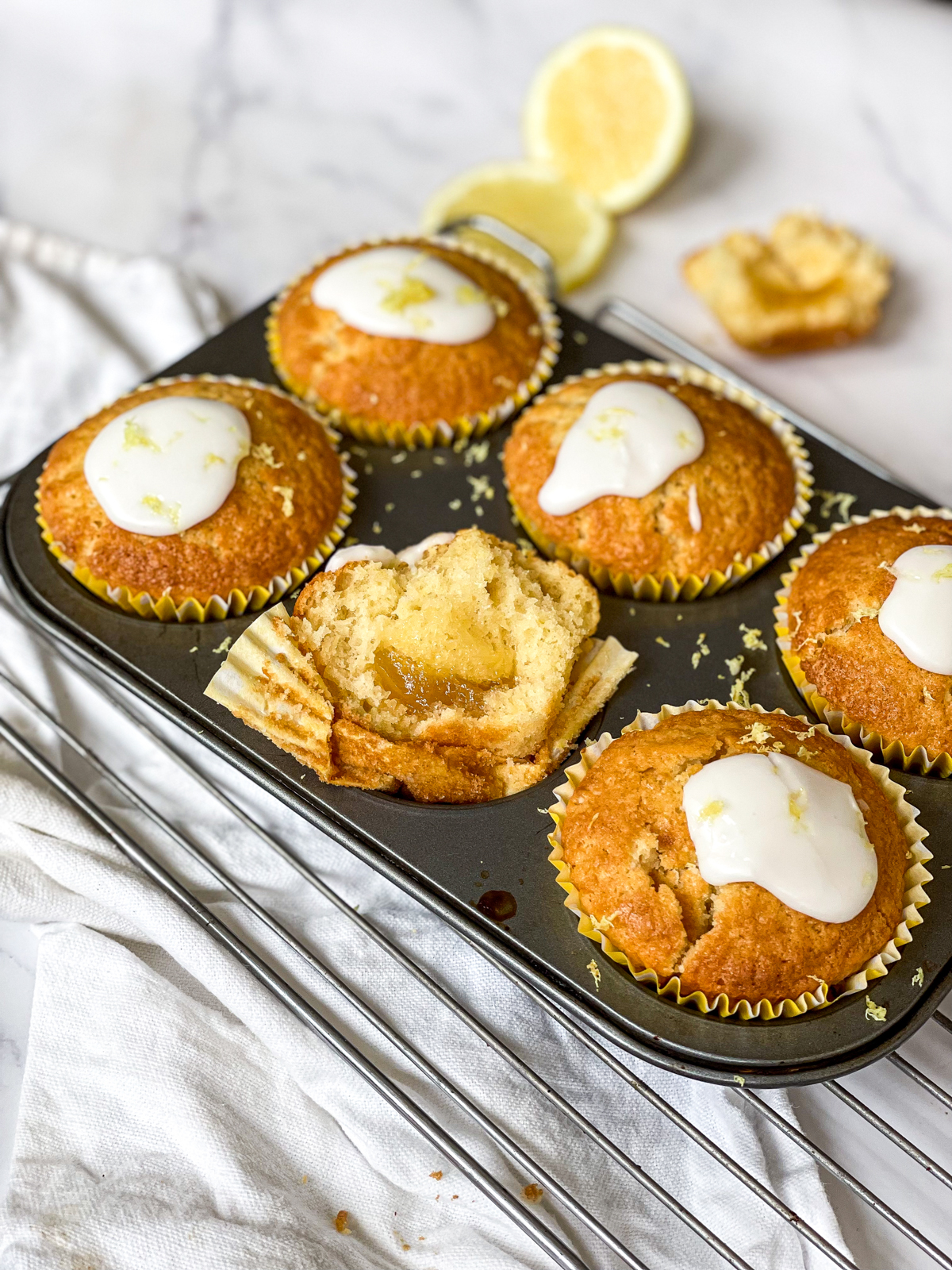 Copycat Starbucks Lemon Drizzle Muffins