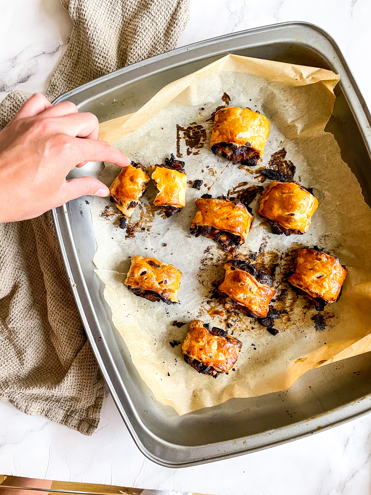 Vegan Caramelised Onion and Mustard Sausage Rolls