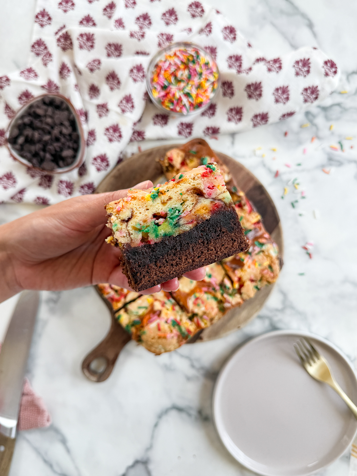 Funfetti Cookie Dough Cheesecake Brownies