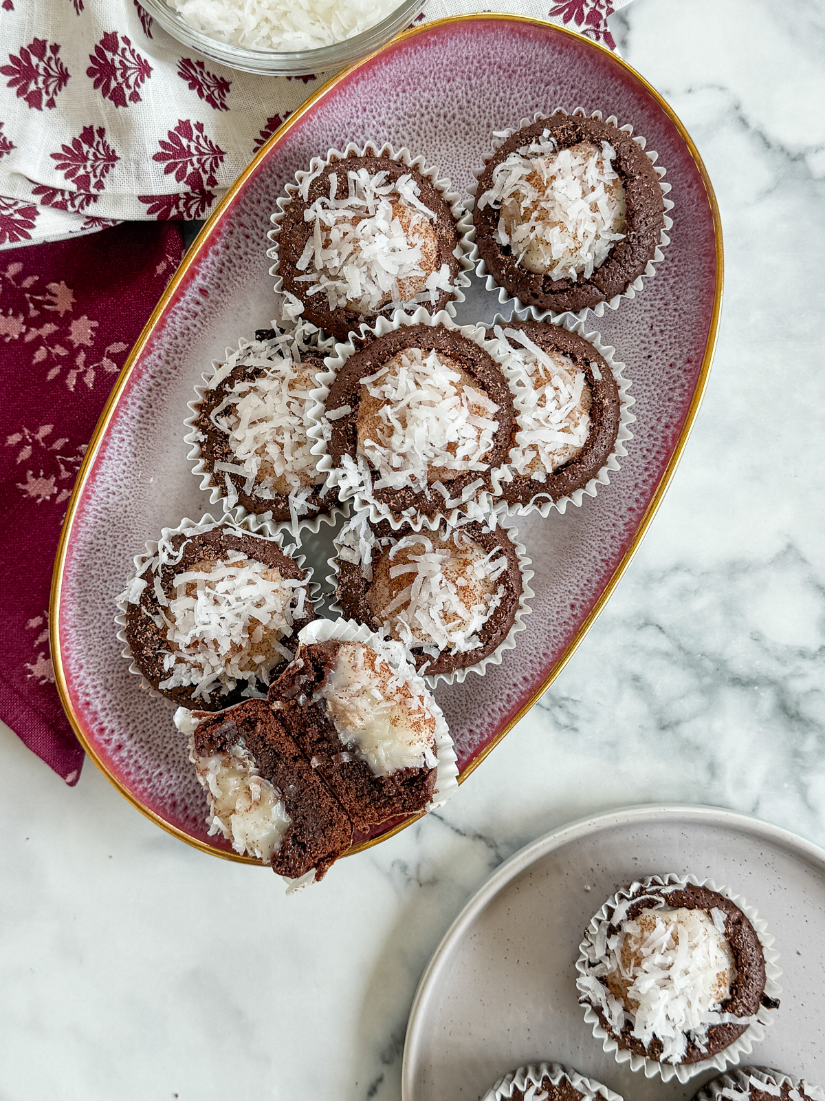 Coconut Cream Brownie Cups