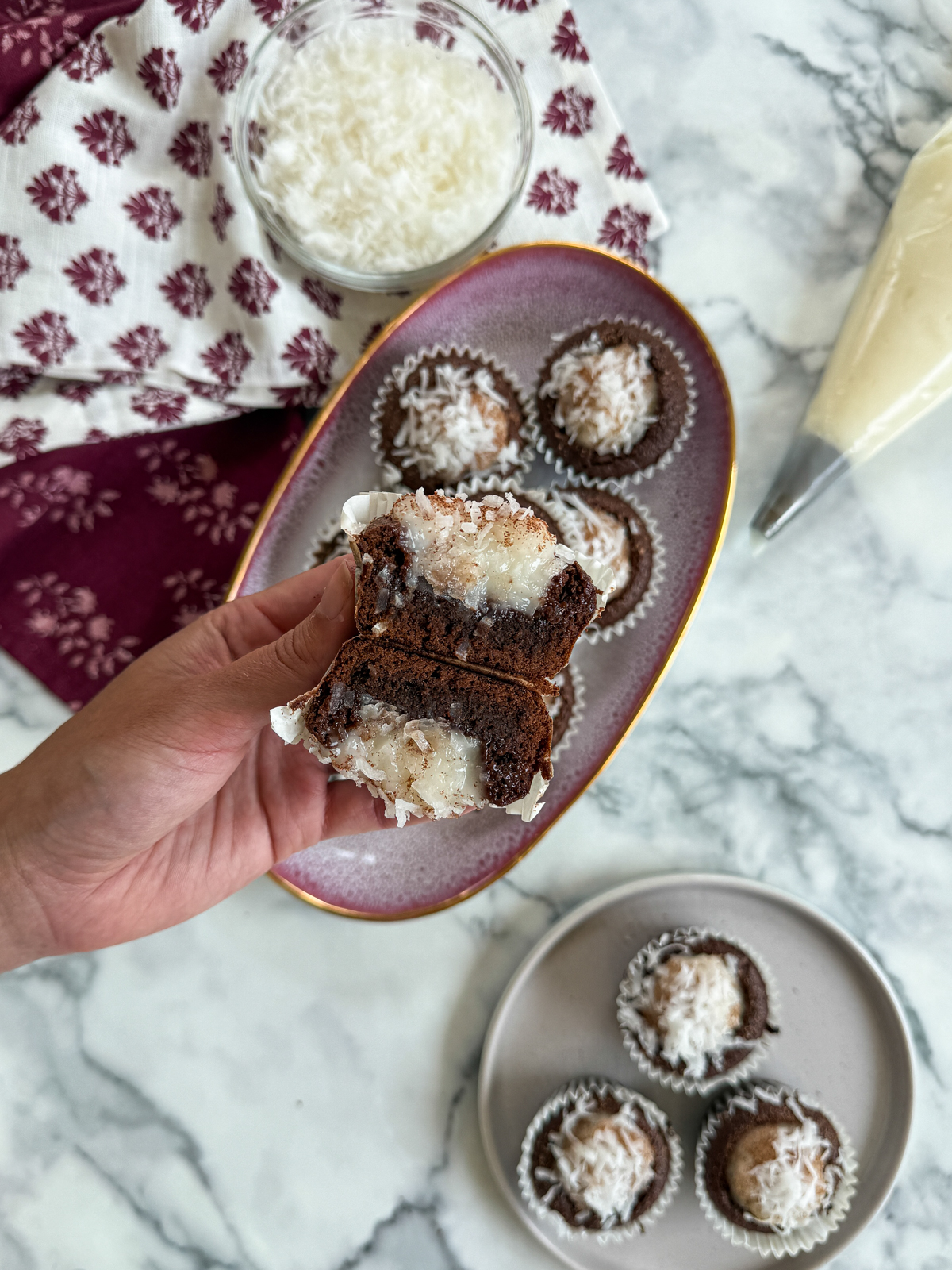 Coconut Cream Brownie Cups