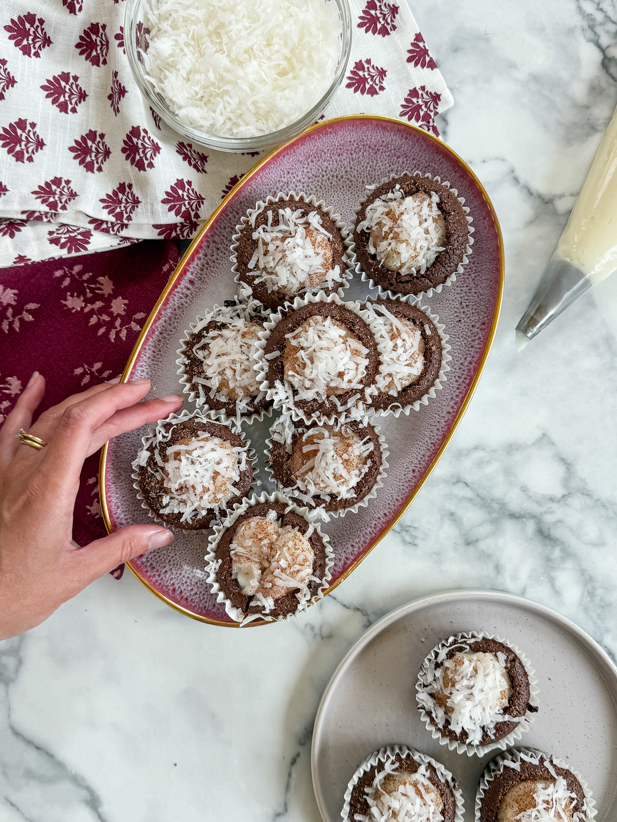Coconut Cream Brownie Cups