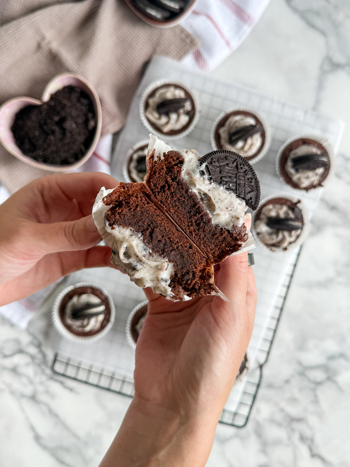 Frosted Oreo Brownie Cups